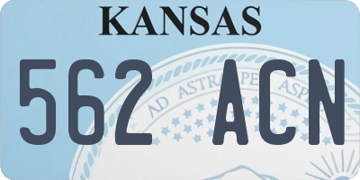 KS license plate 562ACN