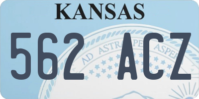 KS license plate 562ACZ