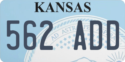 KS license plate 562ADD