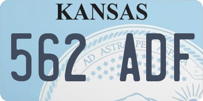 KS license plate 562ADF