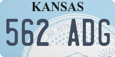 KS license plate 562ADG