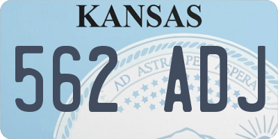 KS license plate 562ADJ