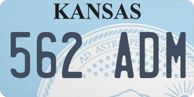 KS license plate 562ADM