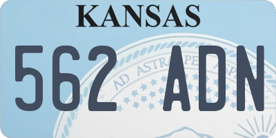 KS license plate 562ADN