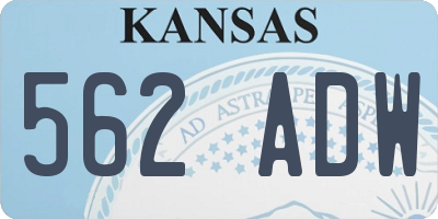 KS license plate 562ADW
