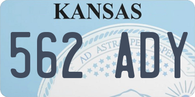 KS license plate 562ADY