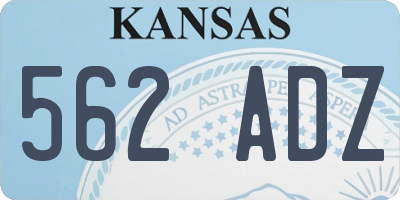 KS license plate 562ADZ