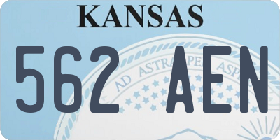 KS license plate 562AEN
