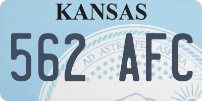 KS license plate 562AFC