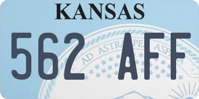 KS license plate 562AFF