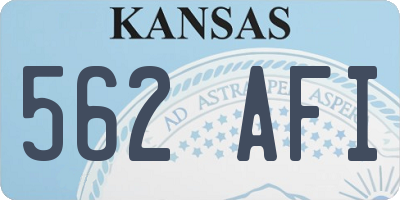 KS license plate 562AFI