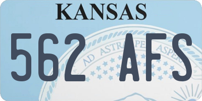 KS license plate 562AFS