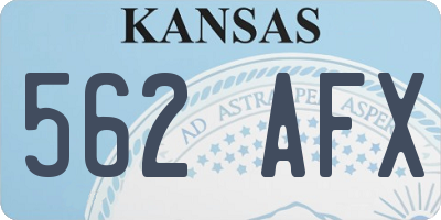 KS license plate 562AFX