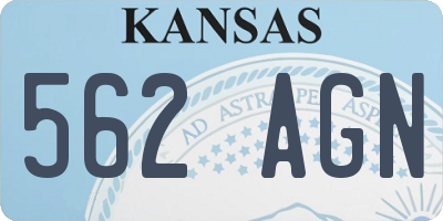 KS license plate 562AGN
