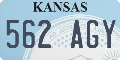 KS license plate 562AGY