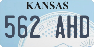 KS license plate 562AHD