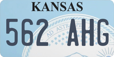 KS license plate 562AHG