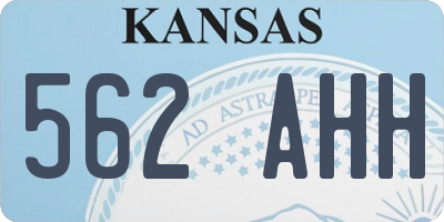 KS license plate 562AHH