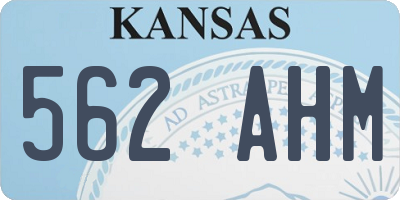 KS license plate 562AHM
