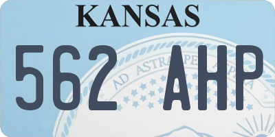 KS license plate 562AHP