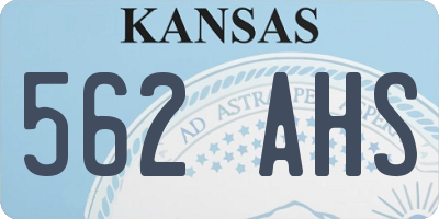 KS license plate 562AHS