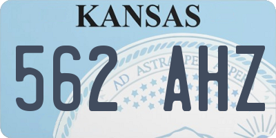 KS license plate 562AHZ