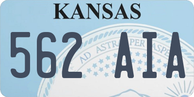 KS license plate 562AIA