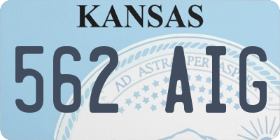 KS license plate 562AIG