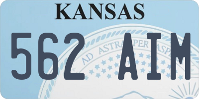 KS license plate 562AIM