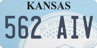 KS license plate 562AIV