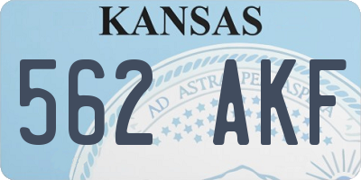 KS license plate 562AKF
