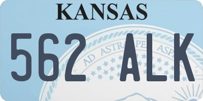 KS license plate 562ALK