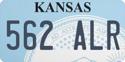 KS license plate 562ALR