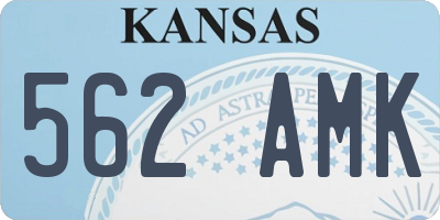 KS license plate 562AMK