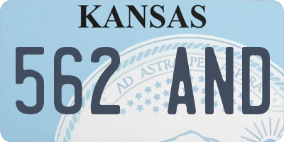 KS license plate 562AND