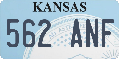KS license plate 562ANF