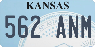 KS license plate 562ANM