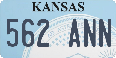KS license plate 562ANN