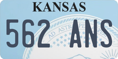 KS license plate 562ANS