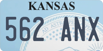 KS license plate 562ANX