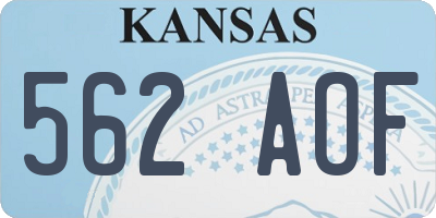 KS license plate 562AOF
