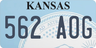 KS license plate 562AOG