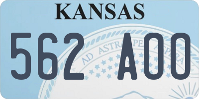 KS license plate 562AOO