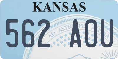 KS license plate 562AOU