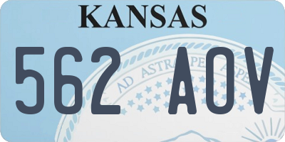 KS license plate 562AOV