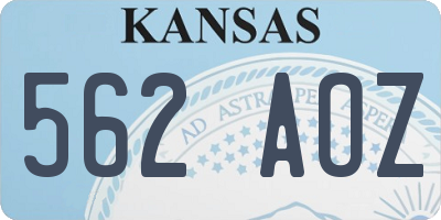 KS license plate 562AOZ