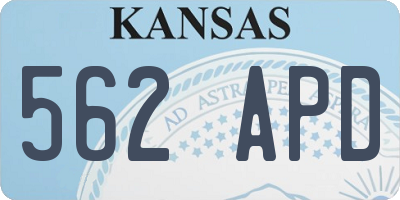 KS license plate 562APD