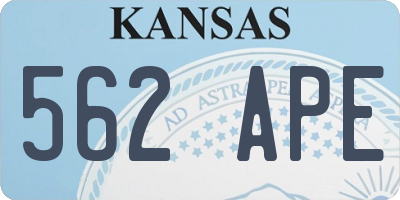 KS license plate 562APE