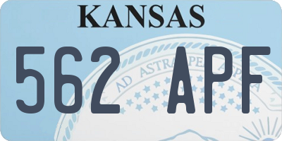 KS license plate 562APF