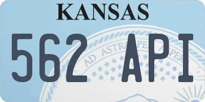 KS license plate 562API